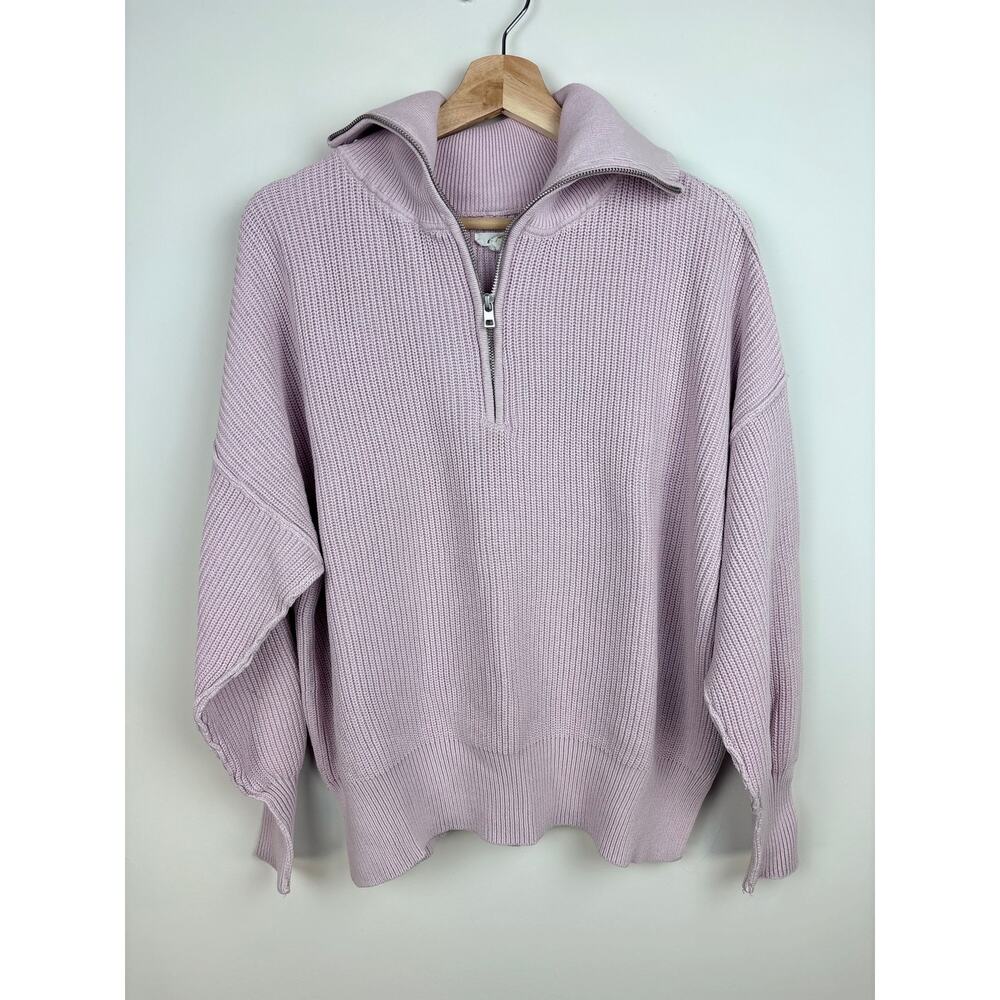 🪻 Aerie Quarter Zip Sweater | XS | Lavender Chunky Knit
